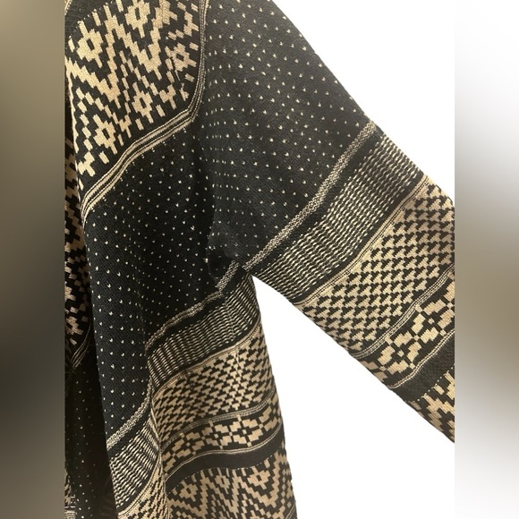 Women’s Cameo & Myth black and tan open sweater cardigan size M - Picture 3 of 5